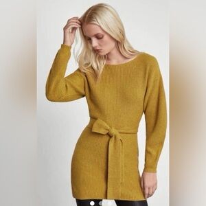 BCBGMAXAZARIA Mustard Yellow Knit Sweater Dress size XXS